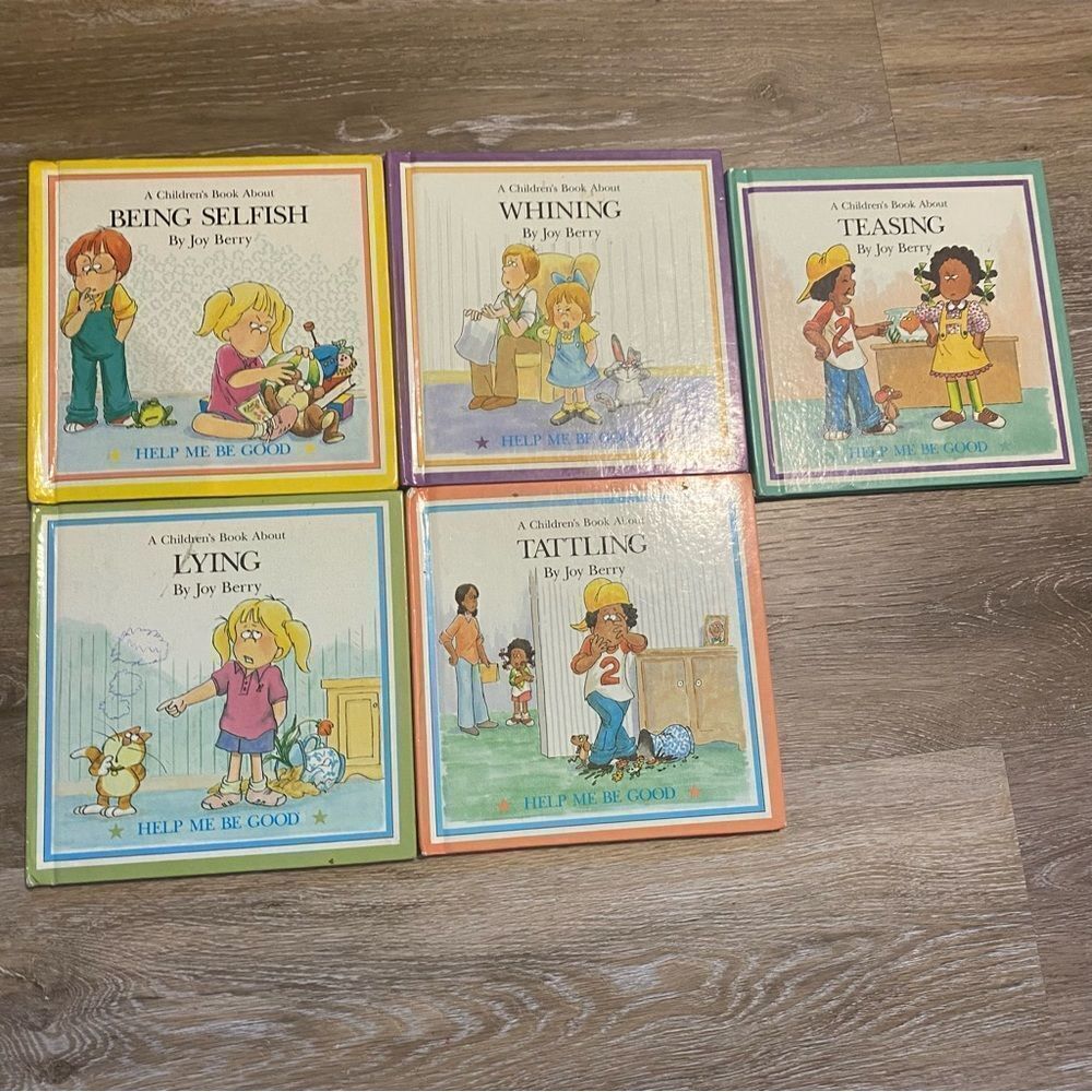 Set 5 hardcover books vintage Christian whining teasing selfish lying Joy Berry